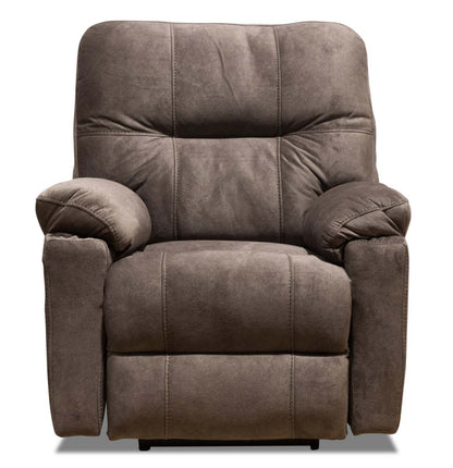 Fabriqué au Canada Fauteuil inclinable coulissant en tissu Gybson 38 - Brun latte | Fauteuil coulissant inclinable Gybson de 38 po fabriqué au Canada en tissu - brun latté