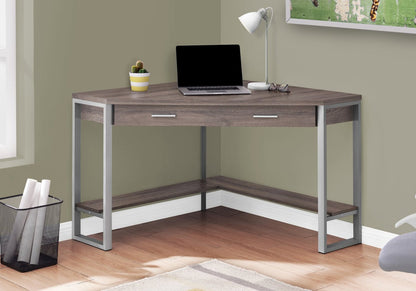 Bureau d'angle Christiana 42 avec tiroir - Taupe foncé|Bureau en coin Christiana de 42 po à tiroir - taupe foncé