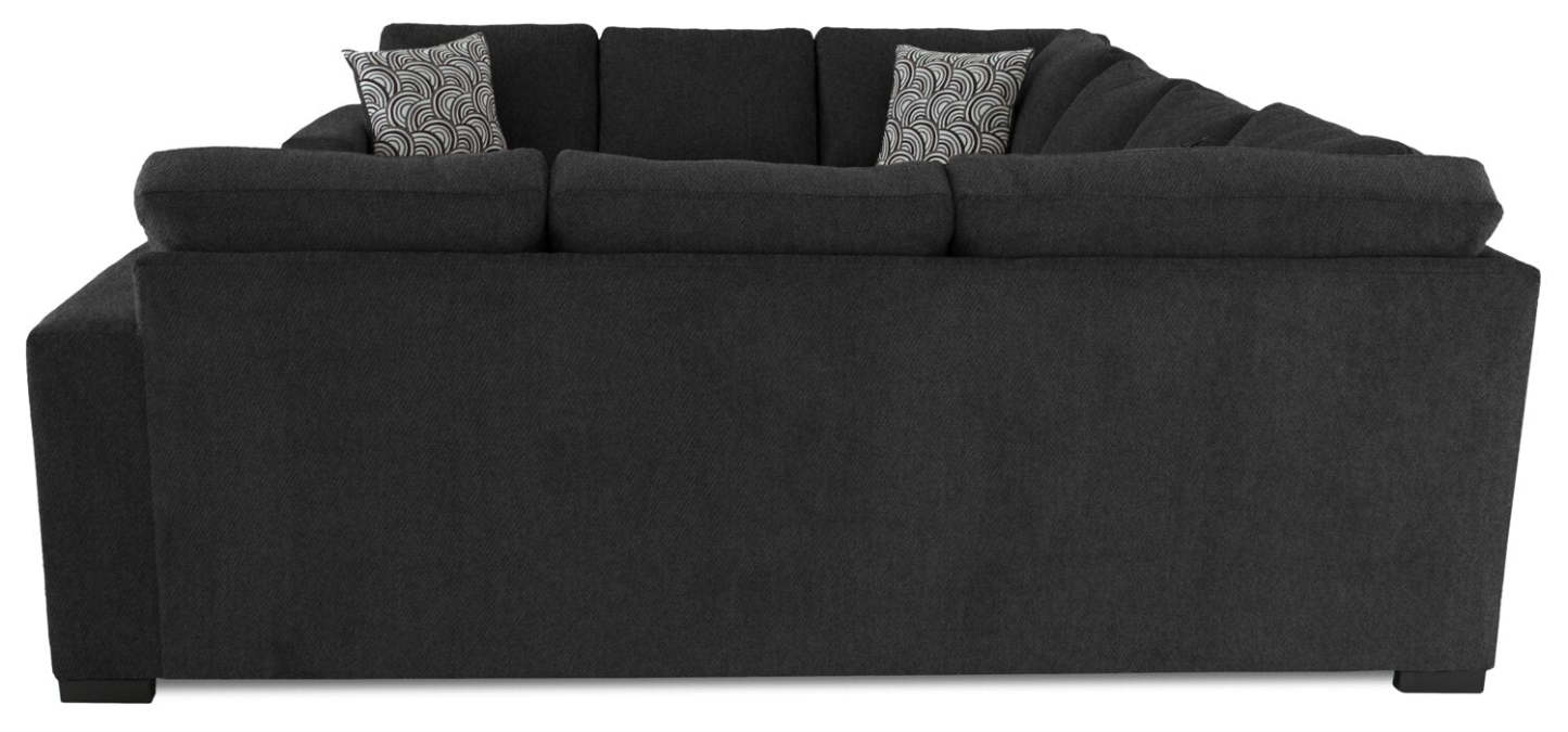 Made in Canada Legend 3-Piece Chenille Fabric Sleeper Sectional - Pepper Grey | Canapé-lit sectionnel Legend 3 pièces fabriqué au Canada en tissu de chenille - gris poivre