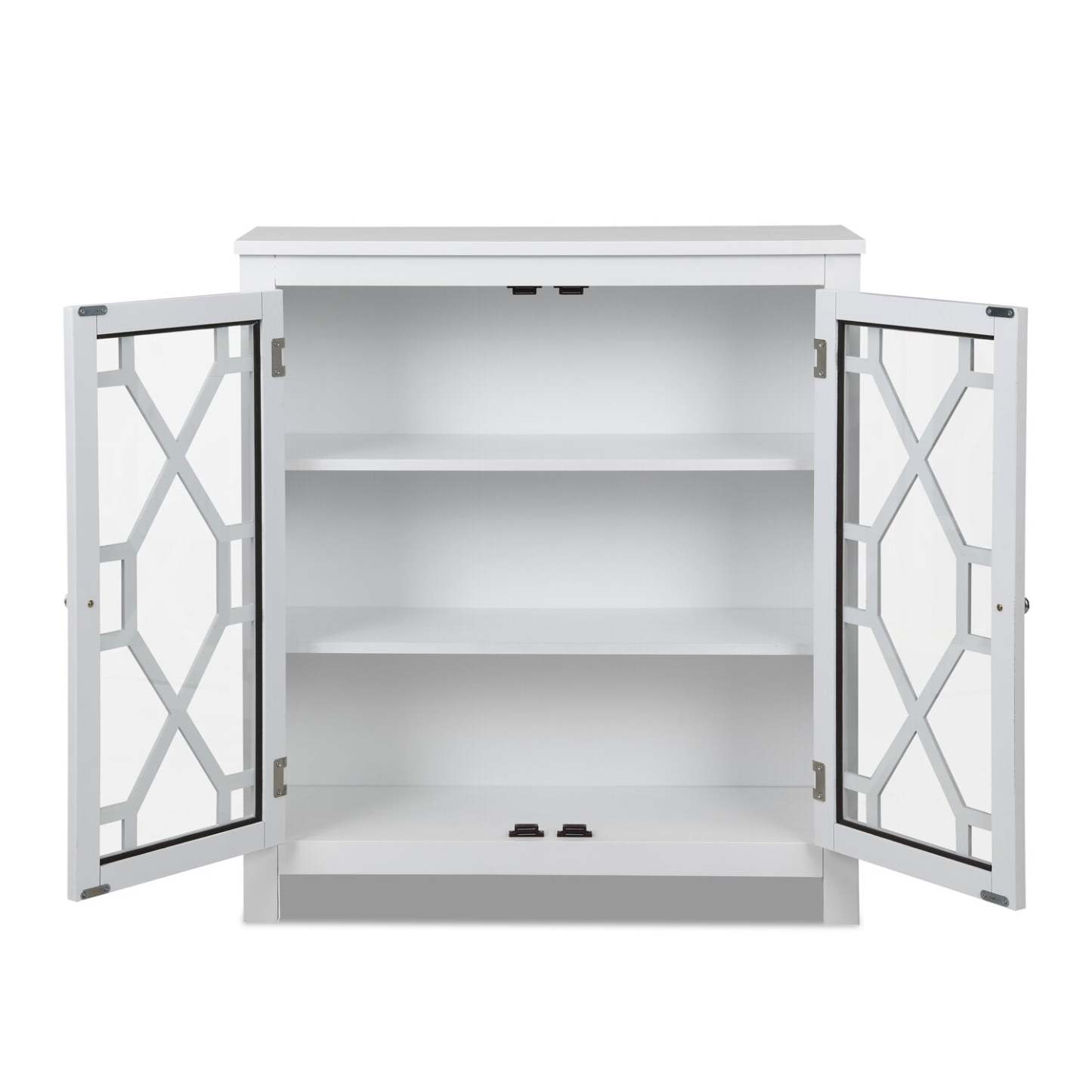 Armoire décorative Clary 31.5 avec portes en verre - Blanc|Armoire décorative Clary de 31,5 po avec portes en verre - blanche