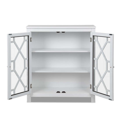Armoire décorative Clary 31.5 avec portes en verre - Blanc|Armoire décorative Clary de 31,5 po avec portes en verre - blanche