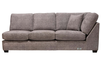 Sofa sectionnel de gauche Luxe 3 pièces fabriqué au Canada en tissu avec coussins amovibles - gris colombe Zaftig
