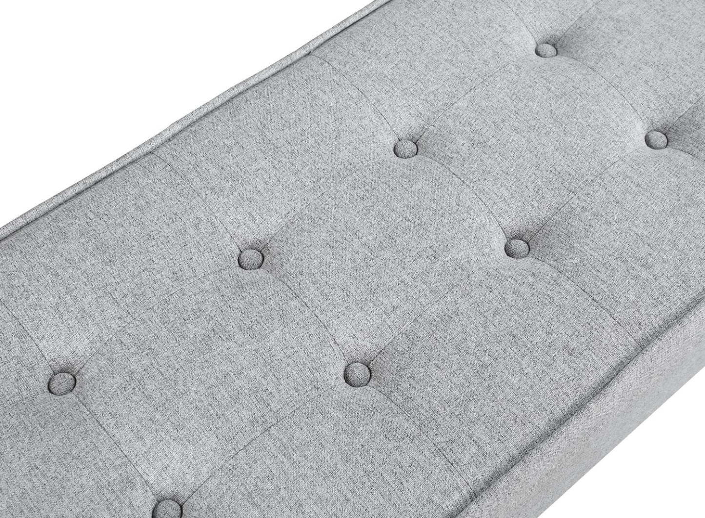 Ryan 43.5 Storage Bench with Bottom Shelf - Light Grey|Banc de rangement Ryan de 43,5 po avec tablette Inférieure - gris clair