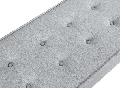 Ryan 43.5 Storage Bench with Bottom Shelf - Light Grey|Banc de rangement Ryan de 43,5 po avec tablette Inférieure - gris clair