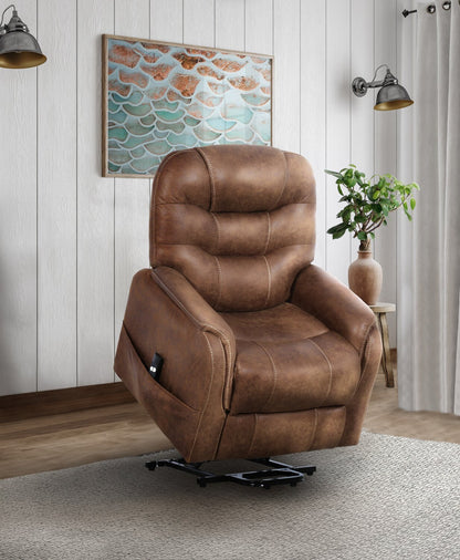 Landon 34 Microfibre Power Lift Reclining Chair - Brown | Fauteuil inclinable électrique Landon de 34 po en microfibre - brun