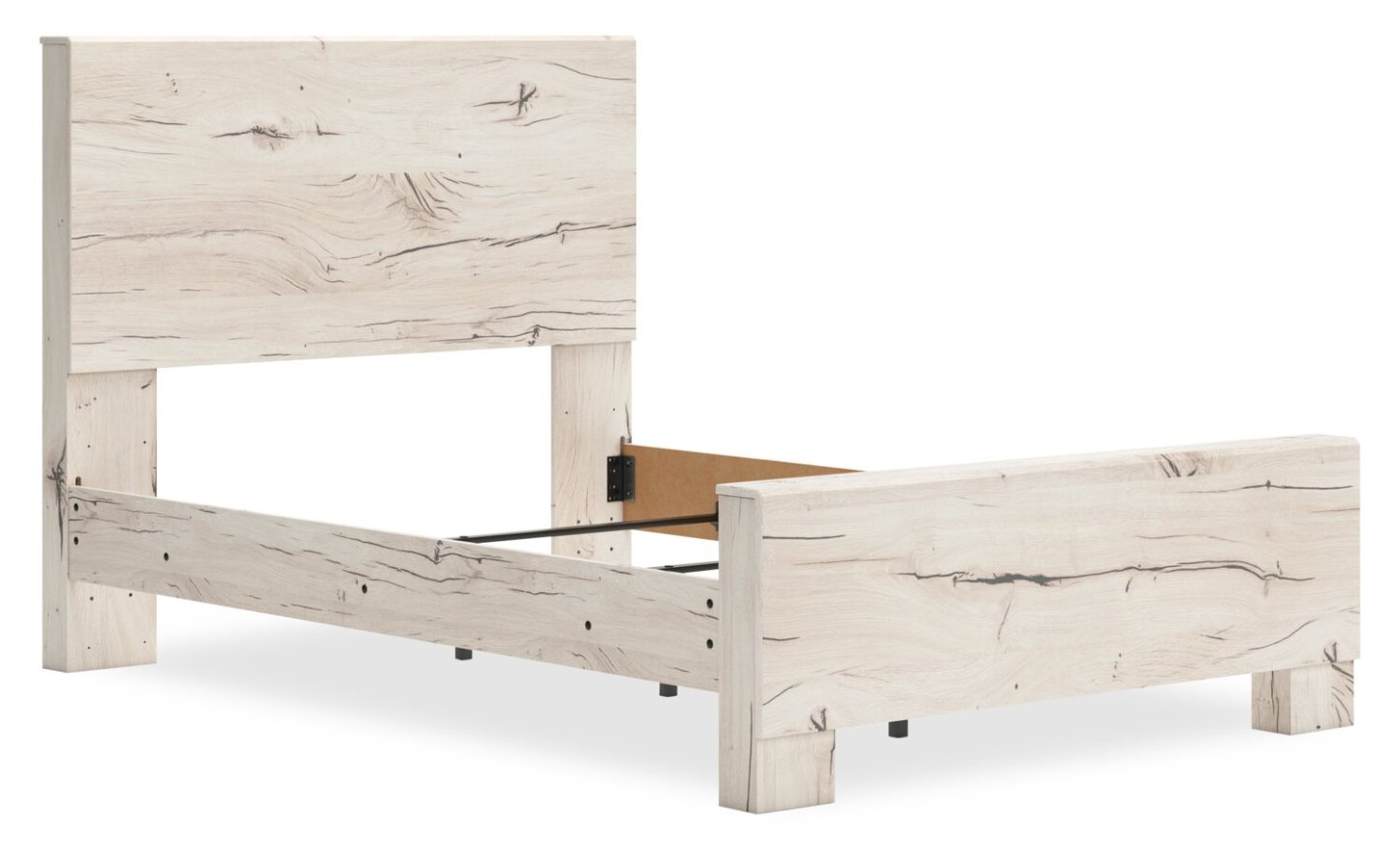 Lit à panneaux Derekson avec tête de lit et cadre, blanc rustique - Pleine grandeur | Lit à panneaux Derekson avec tête de lit et cadre de lit, blanc rustique - format lit double