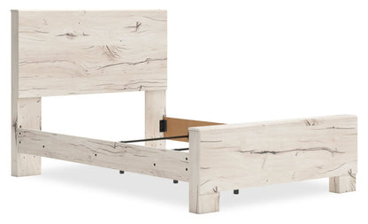 Lit à panneaux Derekson avec tête de lit et cadre, blanc rustique - Pleine grandeur | Lit à panneaux Derekson avec tête de lit et cadre de lit, blanc rustique - format lit double