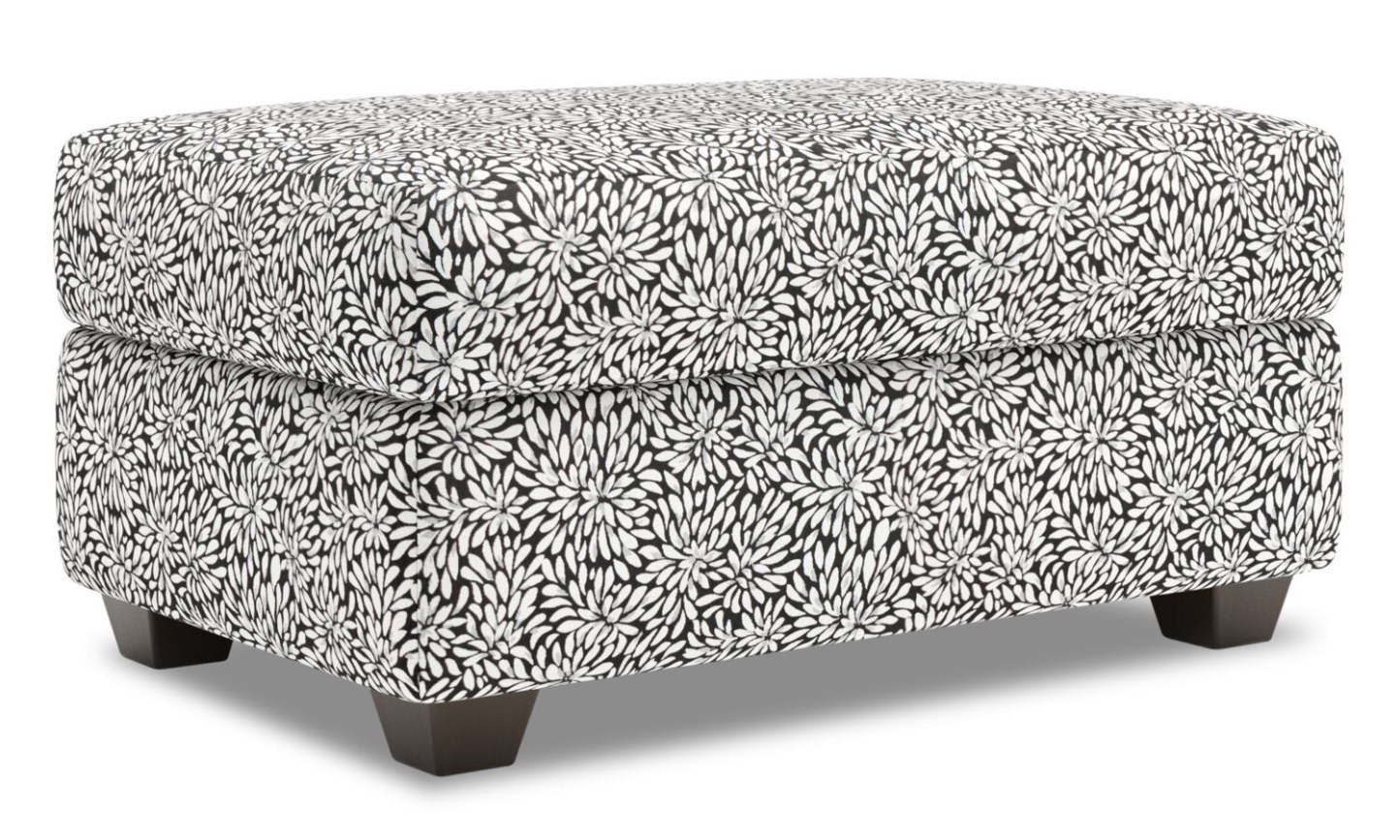 Fabriqué au Canada Pouf de rangement personnalisable The Trunk 39 en tissu - Onyx multicolore | Pouf de rangement The Trunk de Sofa Lab de 39 po fabriqué au Canada en tissu - Onyx multicolore | TRUN1146