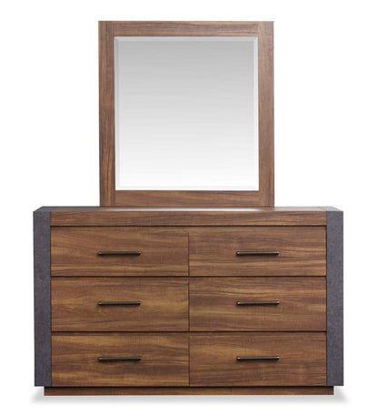 Commode Dante de 60 po (L) x 36 po (H) à 6 tiroirs pour la chambre à coucher - brune