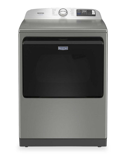 Maytag 6.0 Cu. Ft. Pet Pro Smart Top-Load Washer and 7.4 Cu. Ft. Electric Dryer – Radiant Silver | Laveuse intelligente à chargement par le haut de 6,0 pi³ et sécheuse électrique de 7,4 pi³ Animal Pet Pro de Maytag - argenté radieux