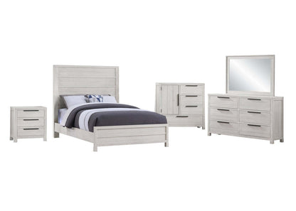 Lit à panneaux Haven avec tête de lit et cadre de lit, blanc - format grand lit | Lit à panneaux Haven avec tête de lit et cadre, blanc - Grand lit