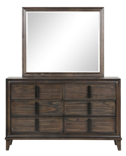 Miroir de commode de chambre à coucher Kane - Brun | Miroir de commode de chambre à coucher Kane - brun