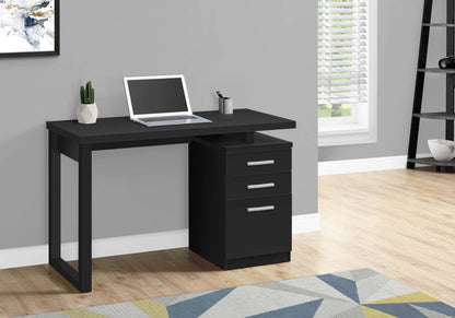 Bureau réversible Ronan 47.25 à 3 tiroirs - Noir|Bureau réversible Ronan de 47,25 po à 3 tiroirs - noir