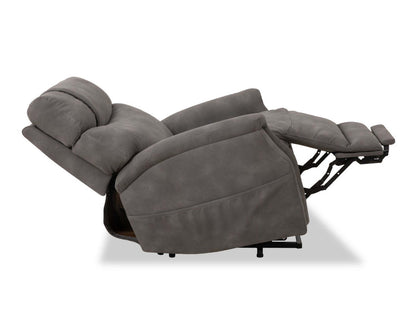 Claire 34 Fauteuil basculeur à inclinaison électrique en tissu d’apparence cuir - gris anthracite