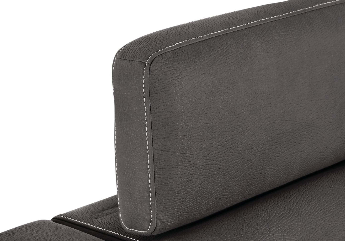 Fauteuil Drake de 41,5 po en tissu de suédine avec pouf rétractable et appuie-têtes relevables - gris ciment