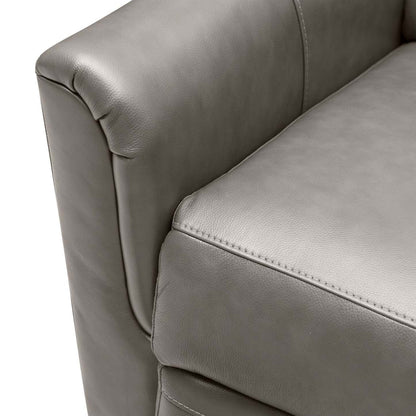 Bryce 35.5 Top-Grain Genuine Leather Power Reclining Chair with Power Headrest - Grey | Fauteuil à inclinaison électrique Bryce de 35,5 po en cuir véritable de qualité supérieure avec appuie-tête électrique - gris