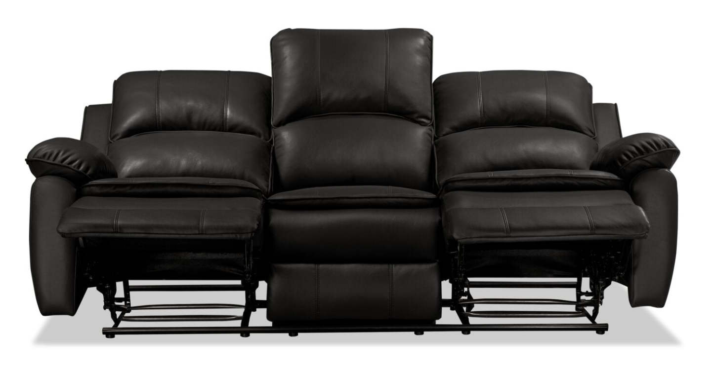 Sofa inclinable Chandler de 82 po en tissu d’apparence cuir - gris