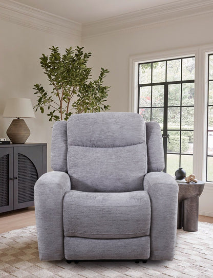 Atlantis 38 Fauteuil à inclinaison électrique en tissu avec port USB - gris tourterelle