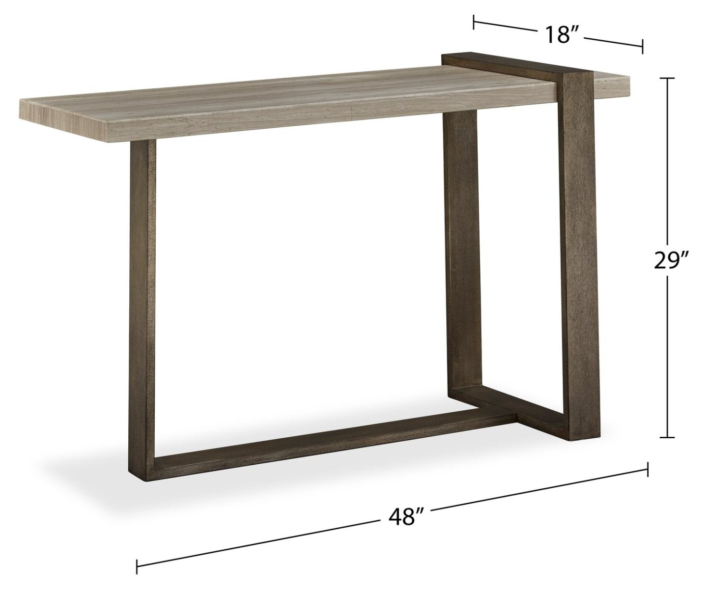 Cyprus 48” Modern Sofa Table - Beige/Bronze | Table de salon Cyprus - beige et bronze