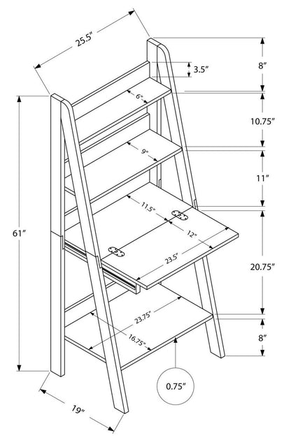 Bureau de style échelle Darian 25,5 - Taupe|Bureau de style échelle Darian de 25,5 po - taupe