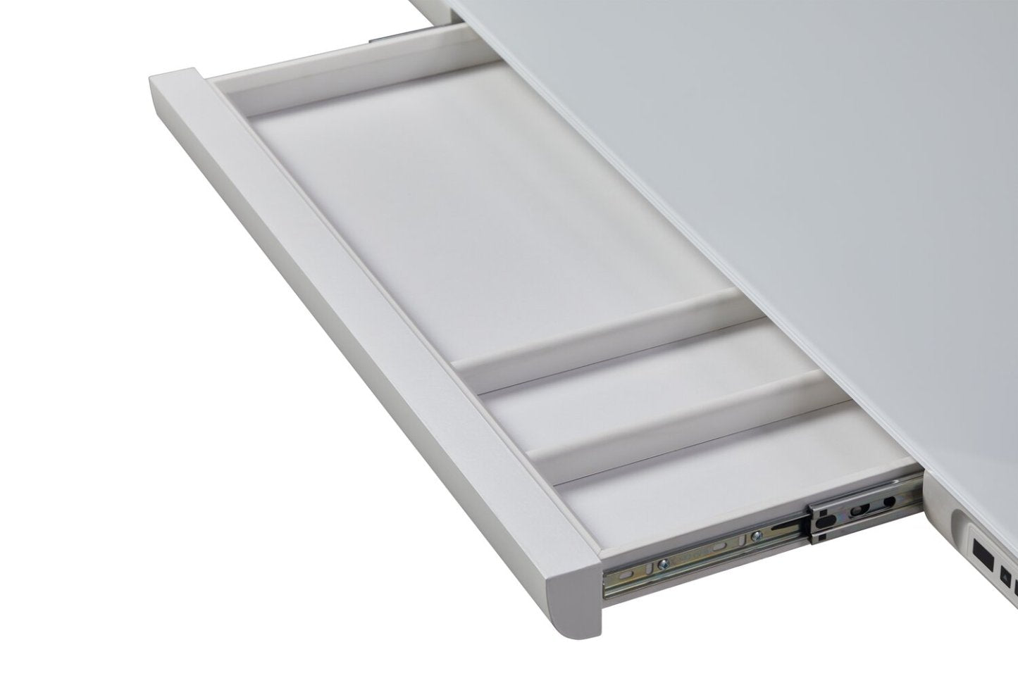 Bureau Metro de 47,24 po à hauteur réglable avec rangement et ports USB - Blanc | Bureau Metro de 47,24 po à hauteur réglable avec rangement et ports USB - blanc