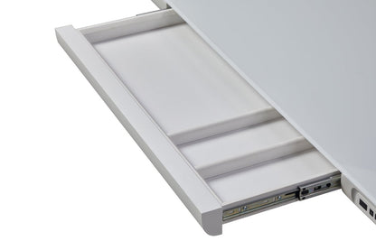 Bureau Metro de 47,24 po à hauteur réglable avec rangement et ports USB - Blanc | Bureau Metro de 47,24 po à hauteur réglable avec rangement et ports USB - blanc