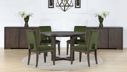 Table de salle à manger Zelda avec base sur piédestal, ronde 52 W - Brun expresso | Table de salle à manger ronde Zelda de 52 po (L) avec base piédestal - brun expresso