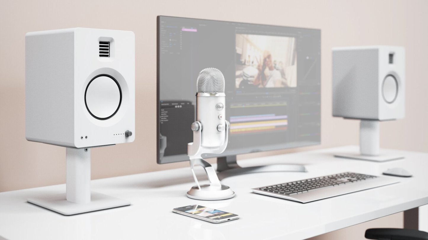 Kanto SP6HD 6 Paires de Supports pour Haut-parleurs avec Gestion Intégrée des Câbles - Blanc | Ensemble de support SP6HD de Kanto pour haut-parleurs de 6 po avec système de gestion des câbles intégré - blanc | SP6HDWSS