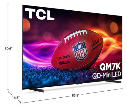 TCL 98 QM7K QD Mini-LED QLED 4K UHD Smart Google TV (98QM7K) - Modèle 2025 | Téléviseur intelligent QLED Mini DEL TCL QD QM7K UHD 4K de 98 po avec Google TVMC (98QM7K) - modèle 2025