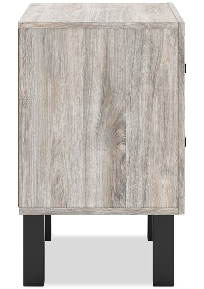 Table de chevet Zen à 2 tiroirs avec ports de charge intégrés, 21,3 L x 25 H - Gris | Table de nuit Zen de 21,3 po (L) x 25 po (H) à 2 tiroirs avec ports de recharge intégrés - gris