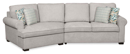 Sofa sectionnel enveloppant de gauche Haven de Scott Living 2 pièces en tissu de chenille - gris