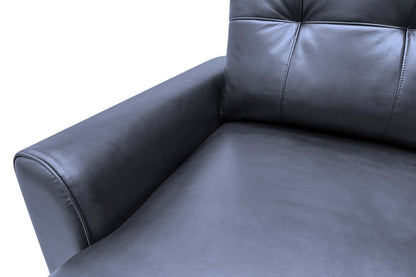 Carter 2-Piece Left-Facing Leather-Look Fabric Sleeper Sectional with Storage Chaise - Black | Canapé-lit sectionnel gauche Carter 2 pièces en tissu d’apparence cuir avec chaise longue de rangement - noir