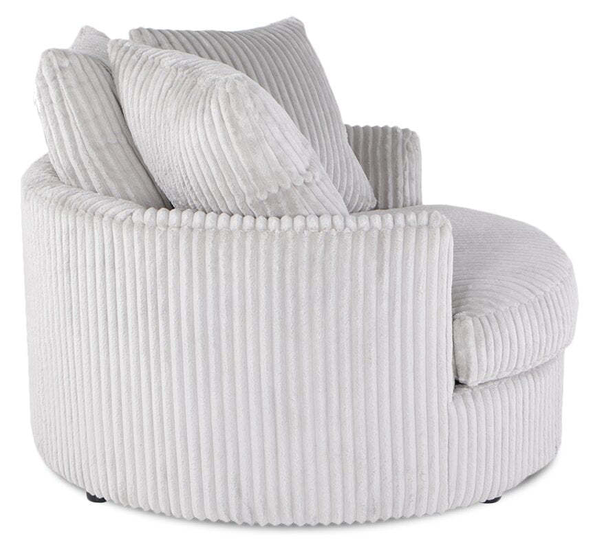 Fauteuil d’appoint Cuddler Grande de 48 po fabriqué au Canada en tissu de chenille - gris Groove Mist