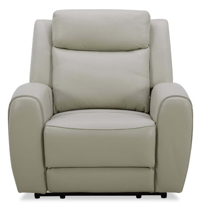 Fauteuil à inclinaison électrique Reign de 41,25 po en cuir véritable de qualité supérieure avec port USB - taupe clair de lune Deltona