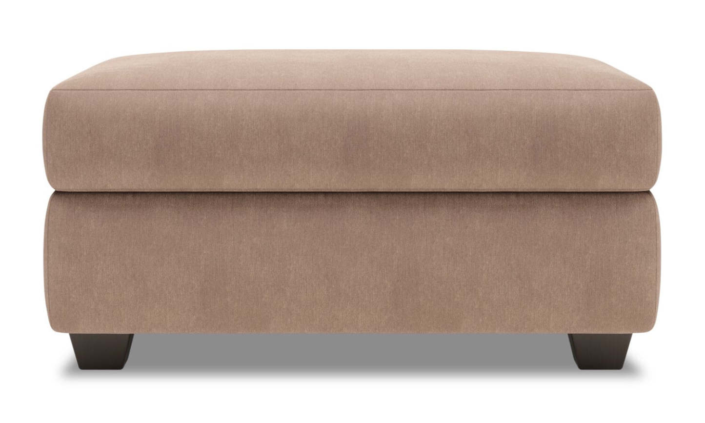 Fabriqué au Canada Pouf de rangement personnalisable The Trunk 39 en tissu d'apparence lin - Brun Pax Wicker | Pouf de rangement The Trunk de Sofa Lab de 39 po fabriqué au Canada en tissu d’apparence lin - brun Pax Wicker | TRUN3349