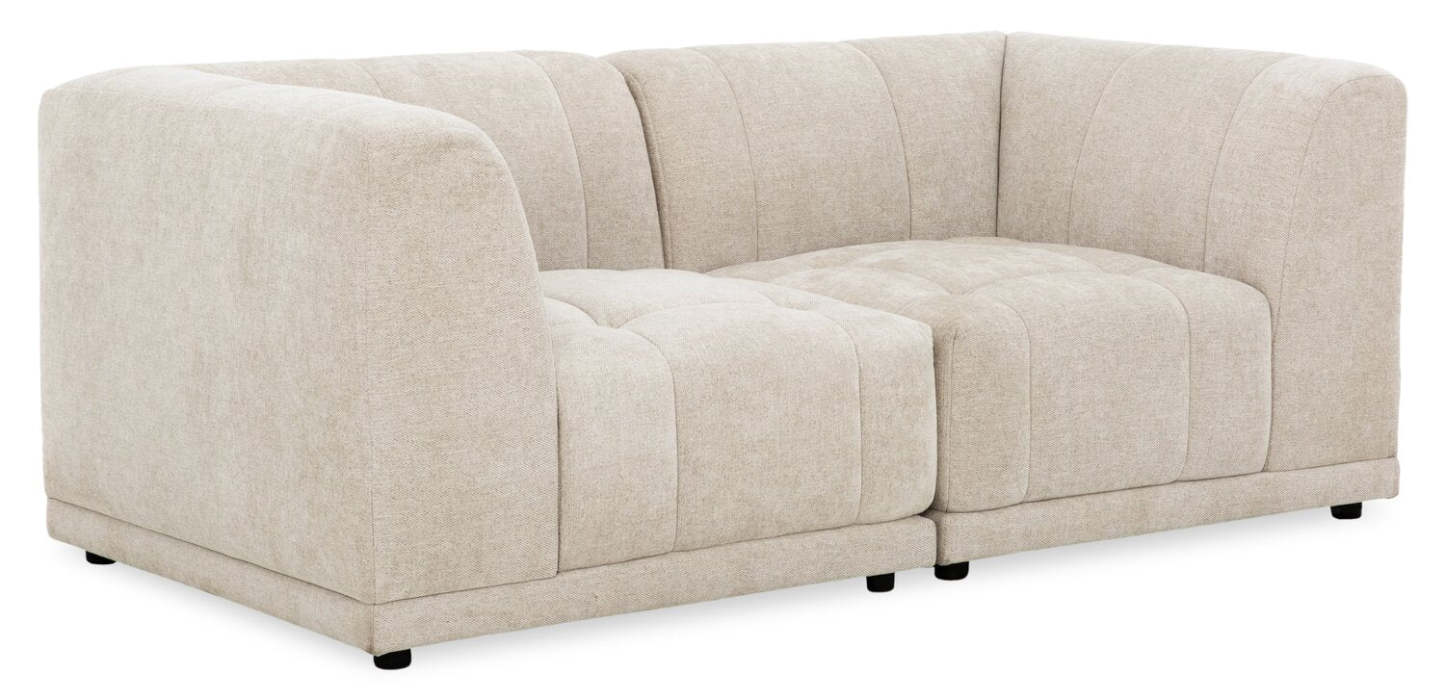 Kort & Co. Causeuse modulaire Oaklyn de 77 po en tissu avec coussins de siège capitonnés - beige