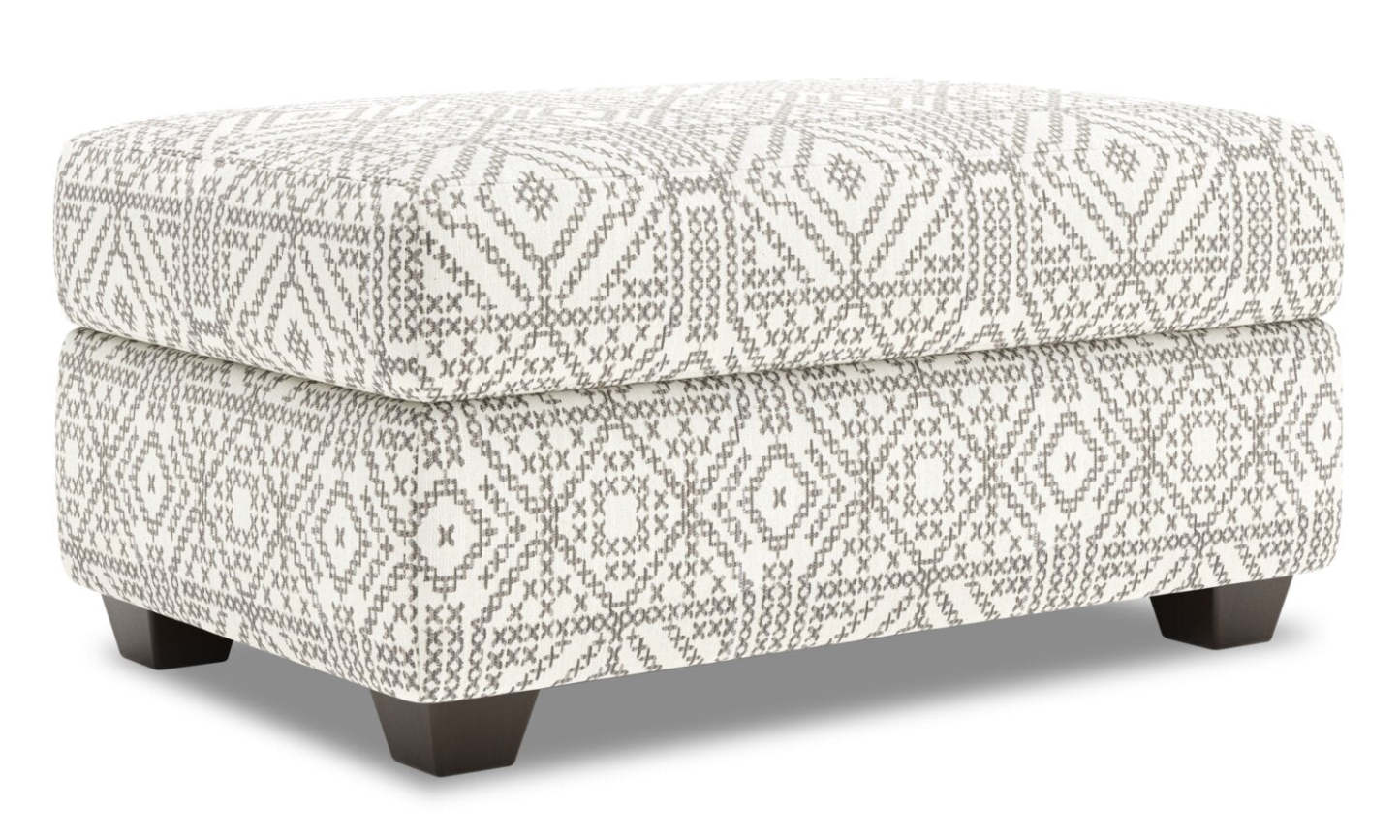 Fabriqué au Canada Pouf de rangement personnalisable The Trunk 39 en tissu - Greystone multicolore | Pouf de rangement The Trunk de Sofa Lab de 39 po fabriqué au Canada en tissu - Greystone multicolore | TRUN1155