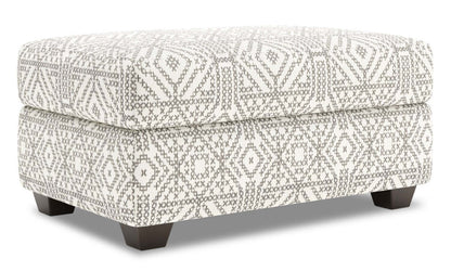 Fabriqué au Canada Pouf de rangement personnalisable The Trunk 39 en tissu - Greystone multicolore | Pouf de rangement The Trunk de Sofa Lab de 39 po fabriqué au Canada en tissu - Greystone multicolore | TRUN1155