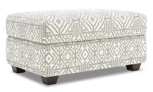 Fabriqué au Canada Pouf de rangement personnalisable The Trunk 39 en tissu - Greystone multicolore | Pouf de rangement The Trunk de Sofa Lab de 39 po fabriqué au Canada en tissu - Greystone multicolore | TRUN1155
