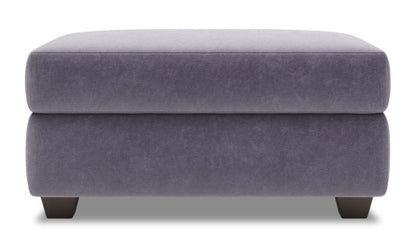 Fabriqué au Canada Pouf de rangement personnalisable The Trunk 39 en tissu de velours - gris Granite Grey | Pouf de rangement The Trunk de Sofa Lab de 39 po fabriqué au Canada en tissu de velours - gris Granite Grey | TRUN3388