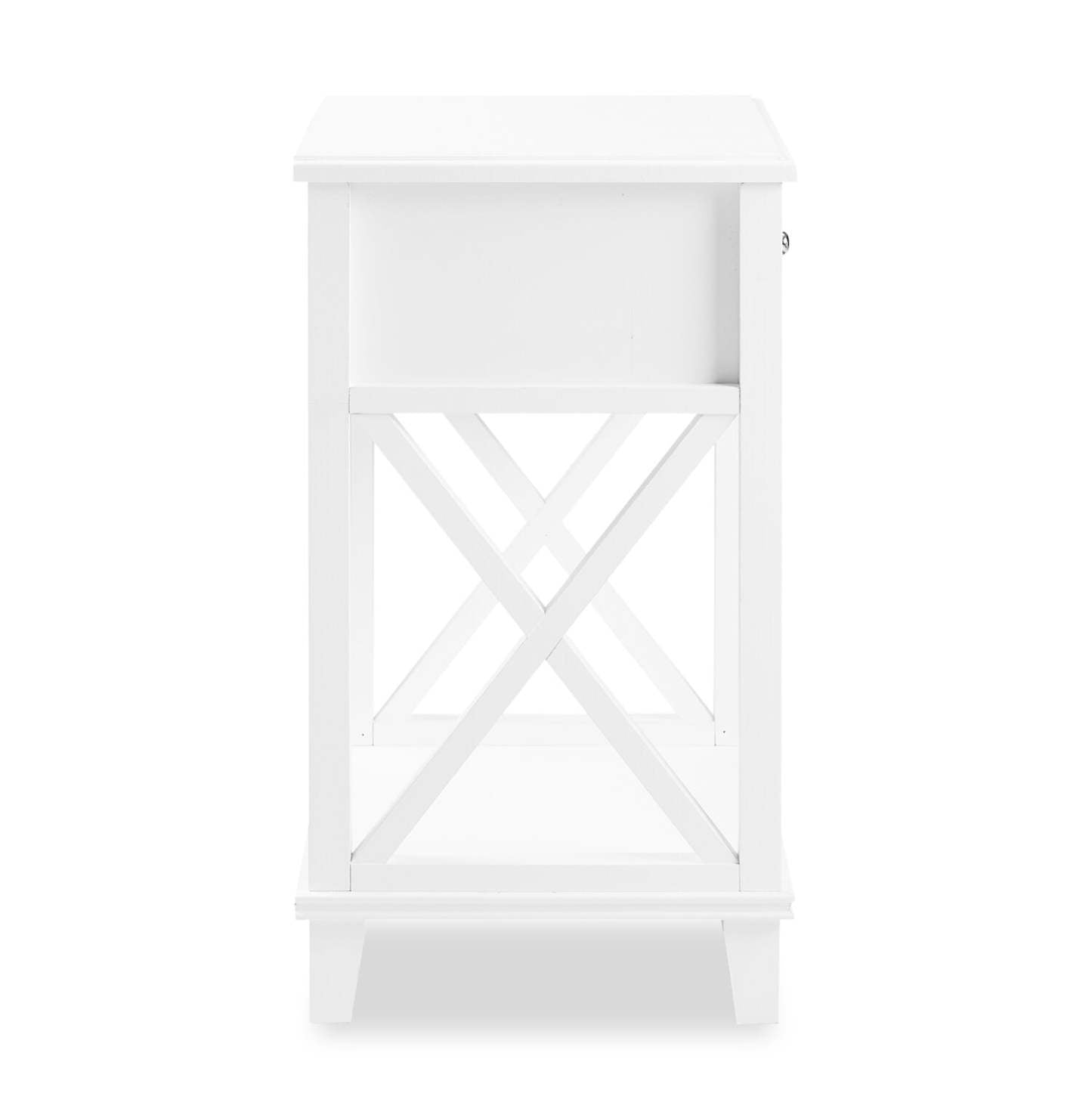 Table de chevet Elle à 1 tiroir, 18 L x 25,75 H - Blanc | Table de nuit Elle de 18 po (l) x 25,75 po (H) à 1 tiroir - blanche