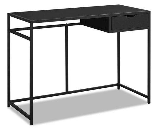 Bureau Everly de 42,25 po avec tiroir - noir