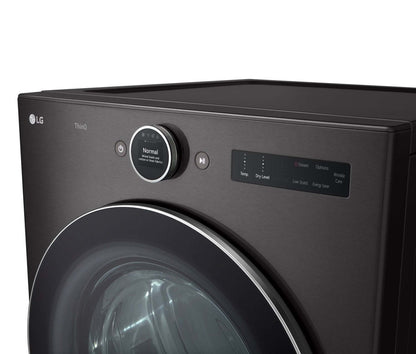 Sécheuse électrique intelligente LG de 7,4 pi³ avec vapeur - acier noir - superposable - DLEX6700B | LG 7.4 Cu. Ft. Smart Electric Dryer with Steam - Black Steel - Stackable - DLEX6700B