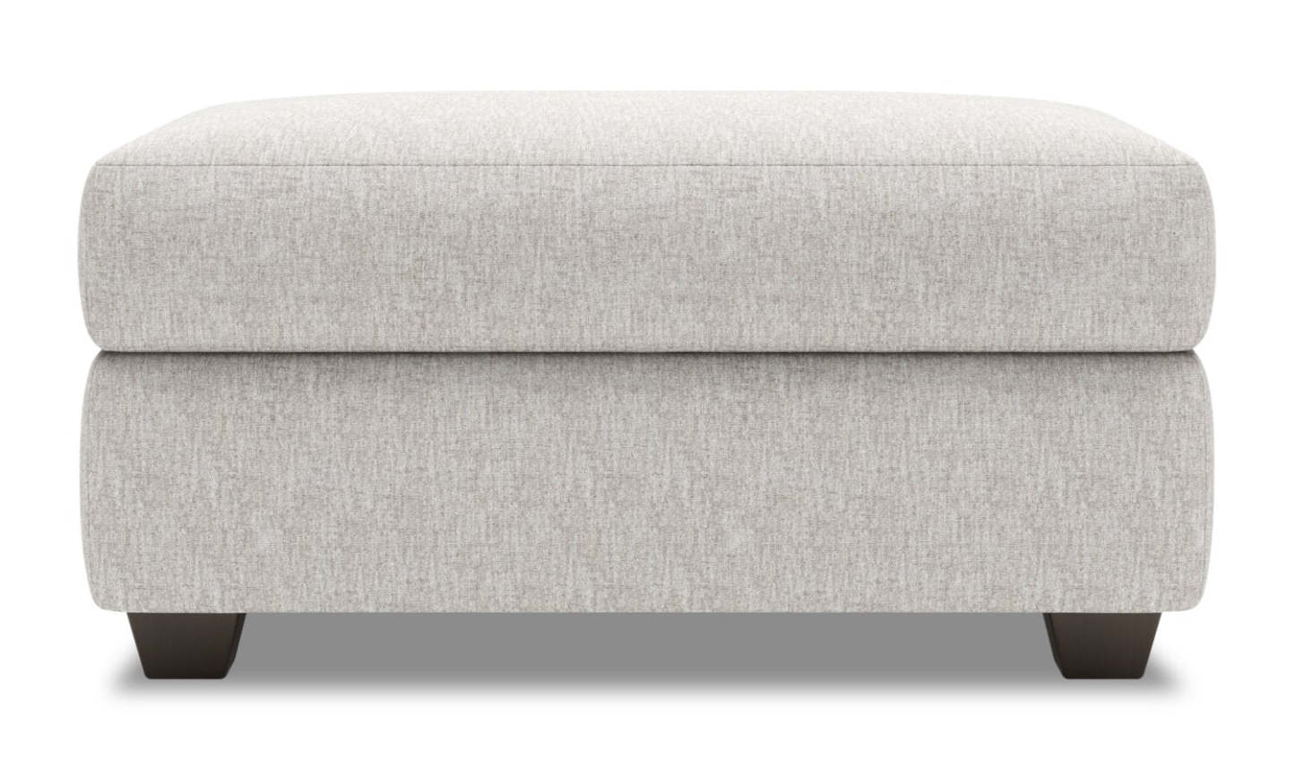 Fabriqué au Canada Pouf de rangement personnalisable The Trunk 39 en tissu de chenille - Argent de luxe | Pouf de rangement The Trunk de Sofa Lab de 39 po fabriqué au Canada en tissu de chenille - Argent de luxe | TRUN2793