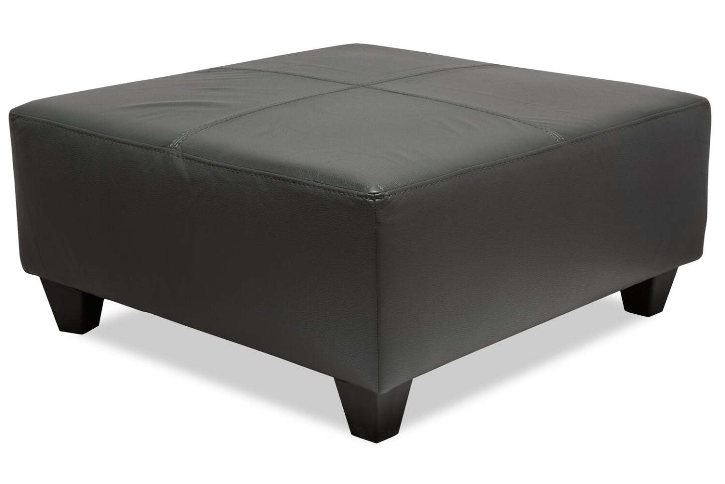 Fabriqué au Canada Pouf Addison 37 en similicuir - Gris | Pouf Addison de 37 po fabriqué au Canada d'apparence cuir - gris