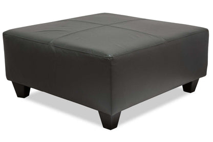 Fabriqué au Canada Pouf Addison 37 en similicuir - Gris | Pouf Addison de 37 po fabriqué au Canada d'apparence cuir - gris