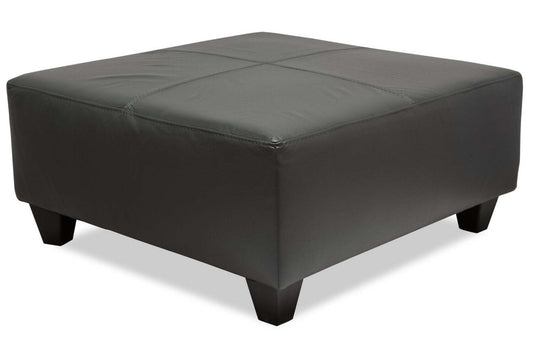 Fabriqué au Canada Pouf Addison 37 en similicuir - Gris | Pouf Addison de 37 po fabriqué au Canada d'apparence cuir - gris