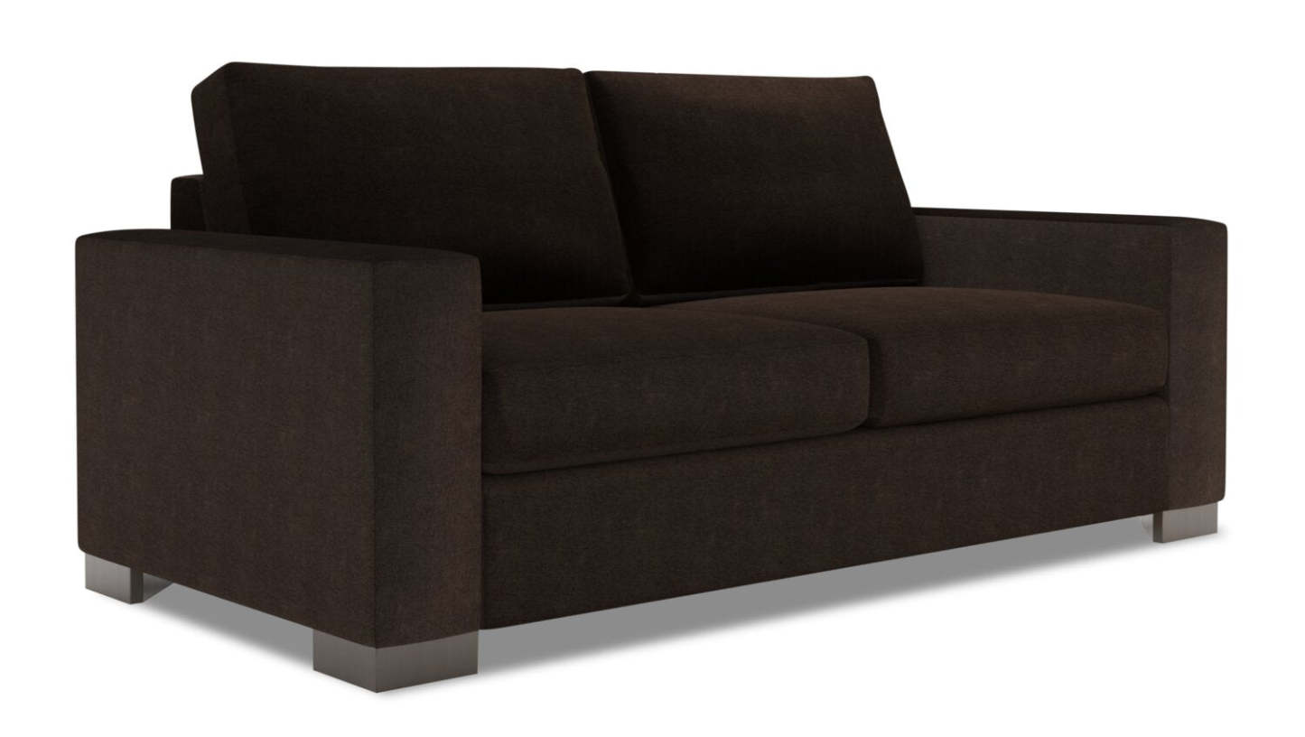 Fabriqué au Canada Canapé Personnalisable Sofa Lab Track 75 en Tissu Chenille Taille Condo avec Accoudoirs - Chocolat de Luxe | Canapé Track de Sofa Lab de 75 po de format condo fabriqué au Canada en tissu de chenille - Chocolat de Luxe | TR093293
