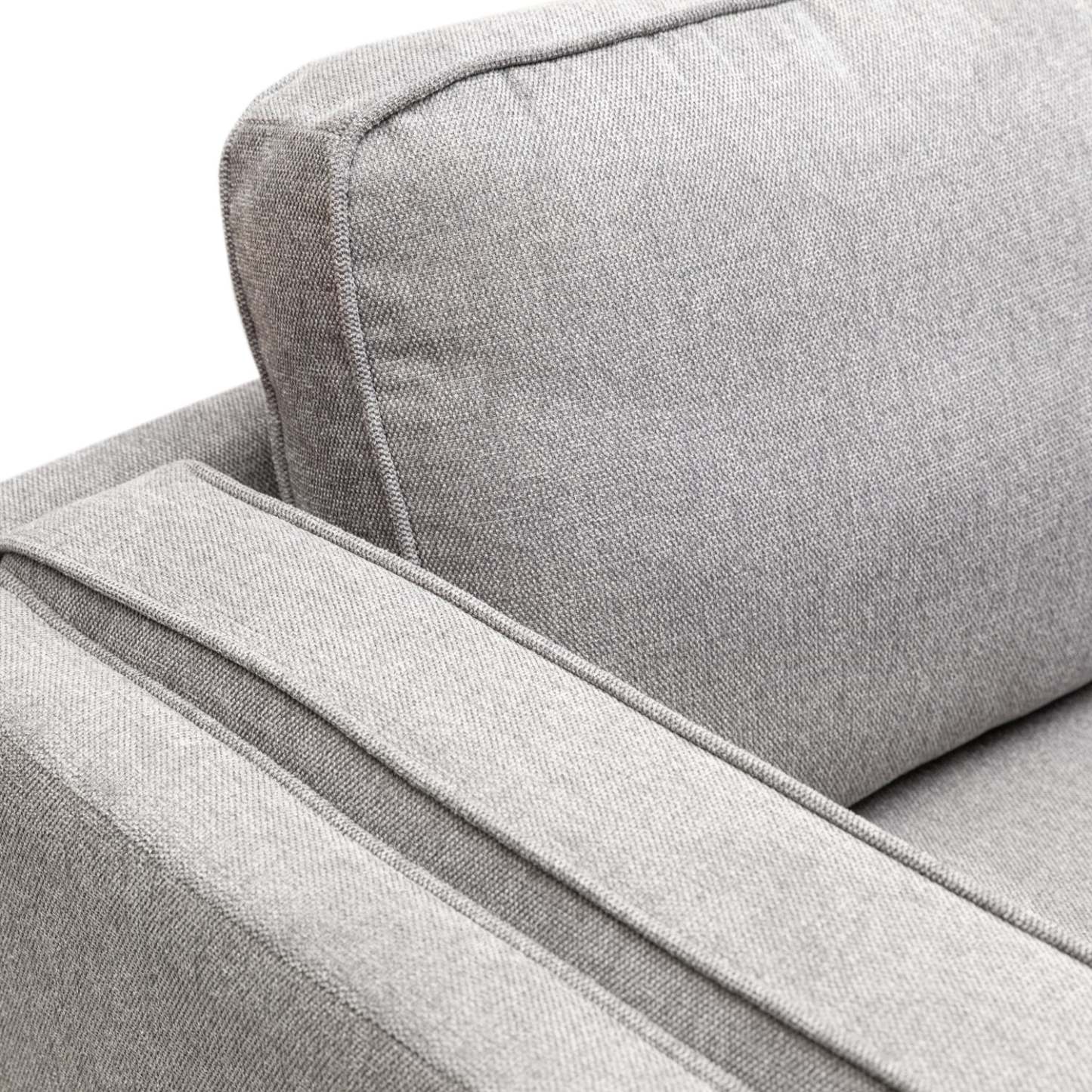 Canapé Kassia de Kort &amp; Co. de 80 po de format condo en tissu d'apparence lin avec base et pattes en bois - gris