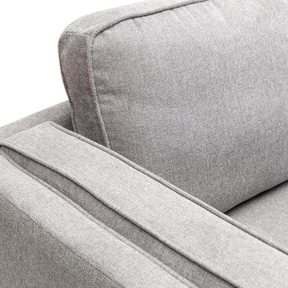 Canapé Kassia de Kort &amp; Co. de 80 po de format condo en tissu d'apparence lin avec base et pattes en bois - gris